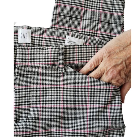 Gap Skinny Ankle Pants Bi-Strength, Gray Plaid - Picture 5 of 12